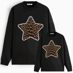 Sudadera Star Animal Print -Roly Sudadera star animal print negra